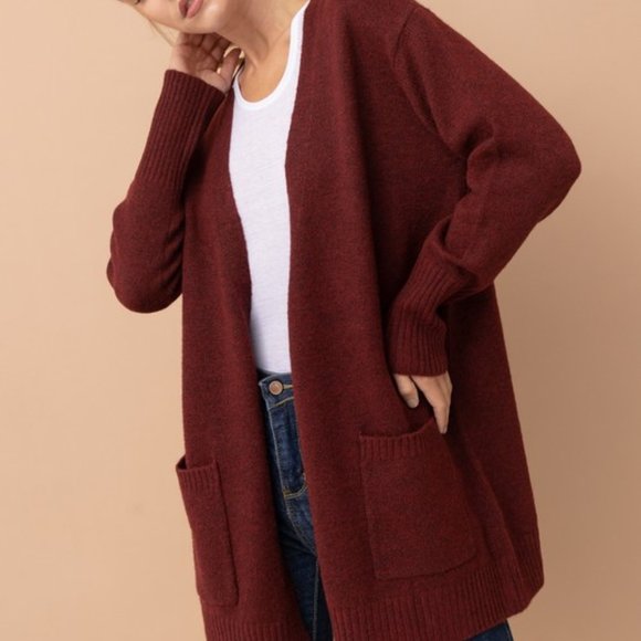NWT Soft and Cozy Burgundy Cardigan Sweater - Picture 8 of 8